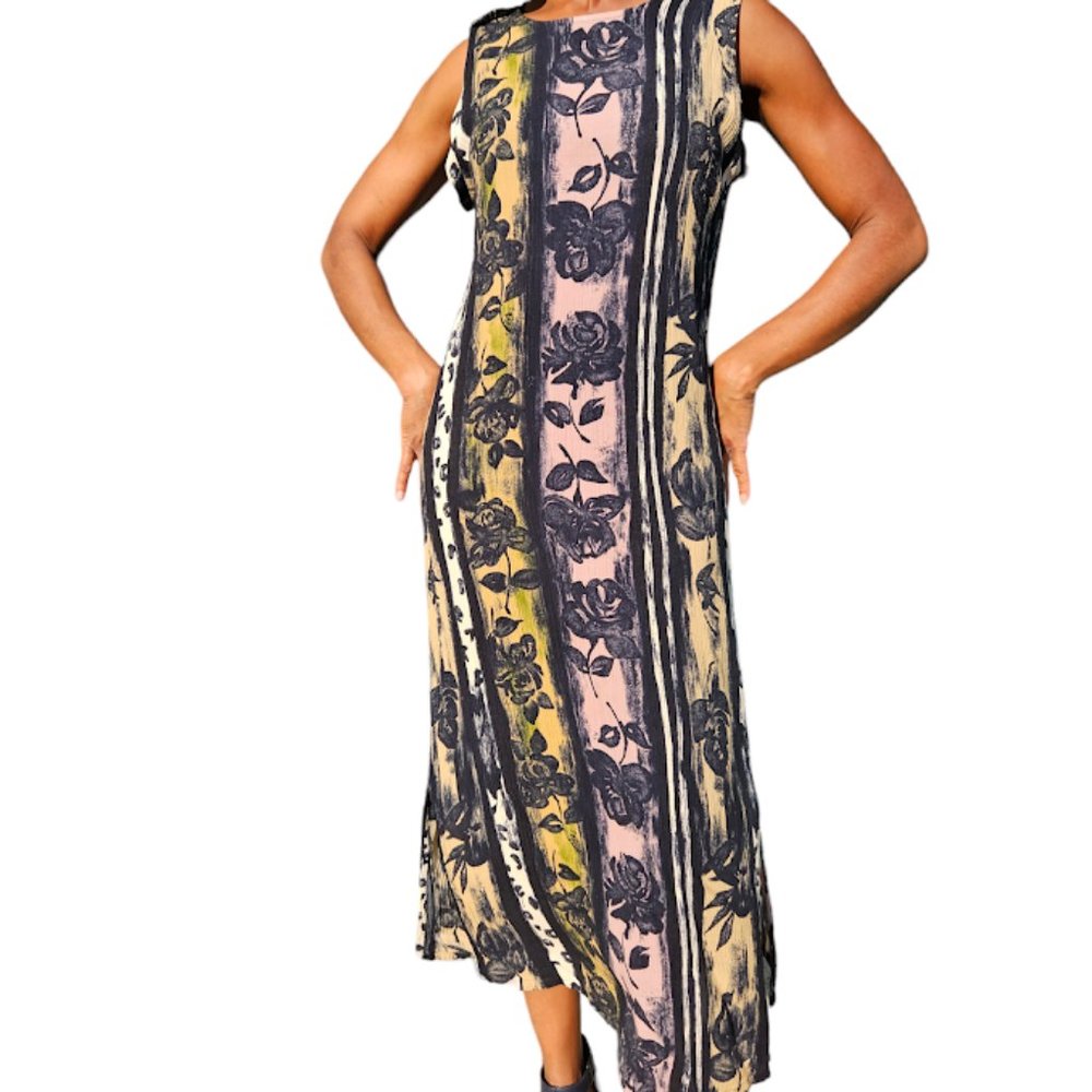 Full length, multi-colored sun dress by BRICE